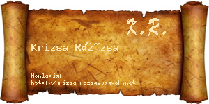 Krizsa Rózsa névjegykártya