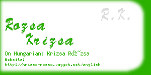 rozsa krizsa business card